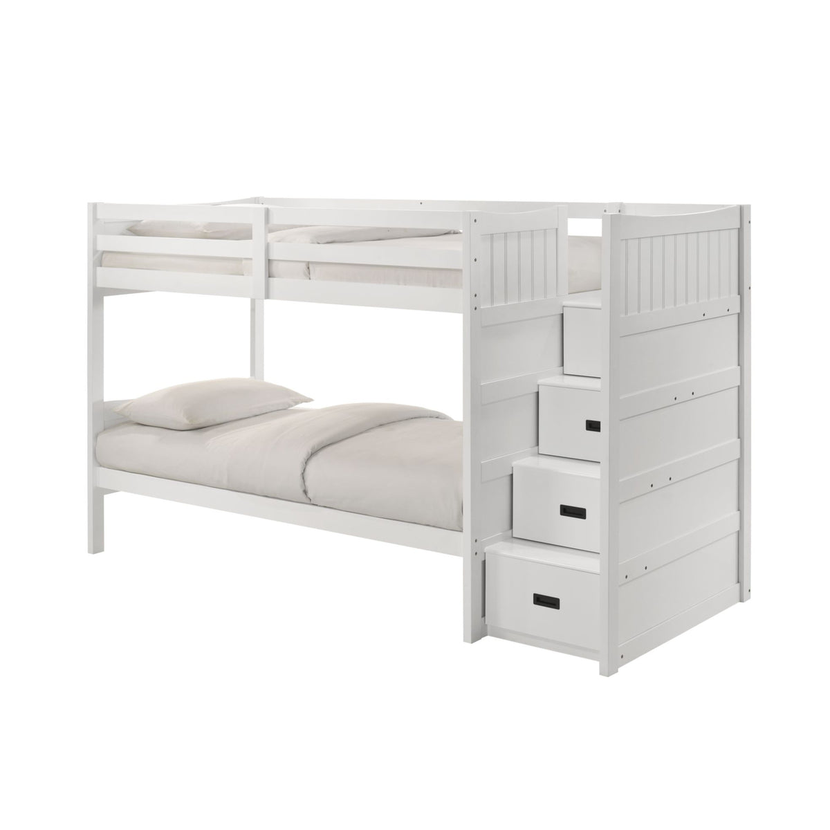Sami Twin Over Twin Step Bunk with Right HB in White