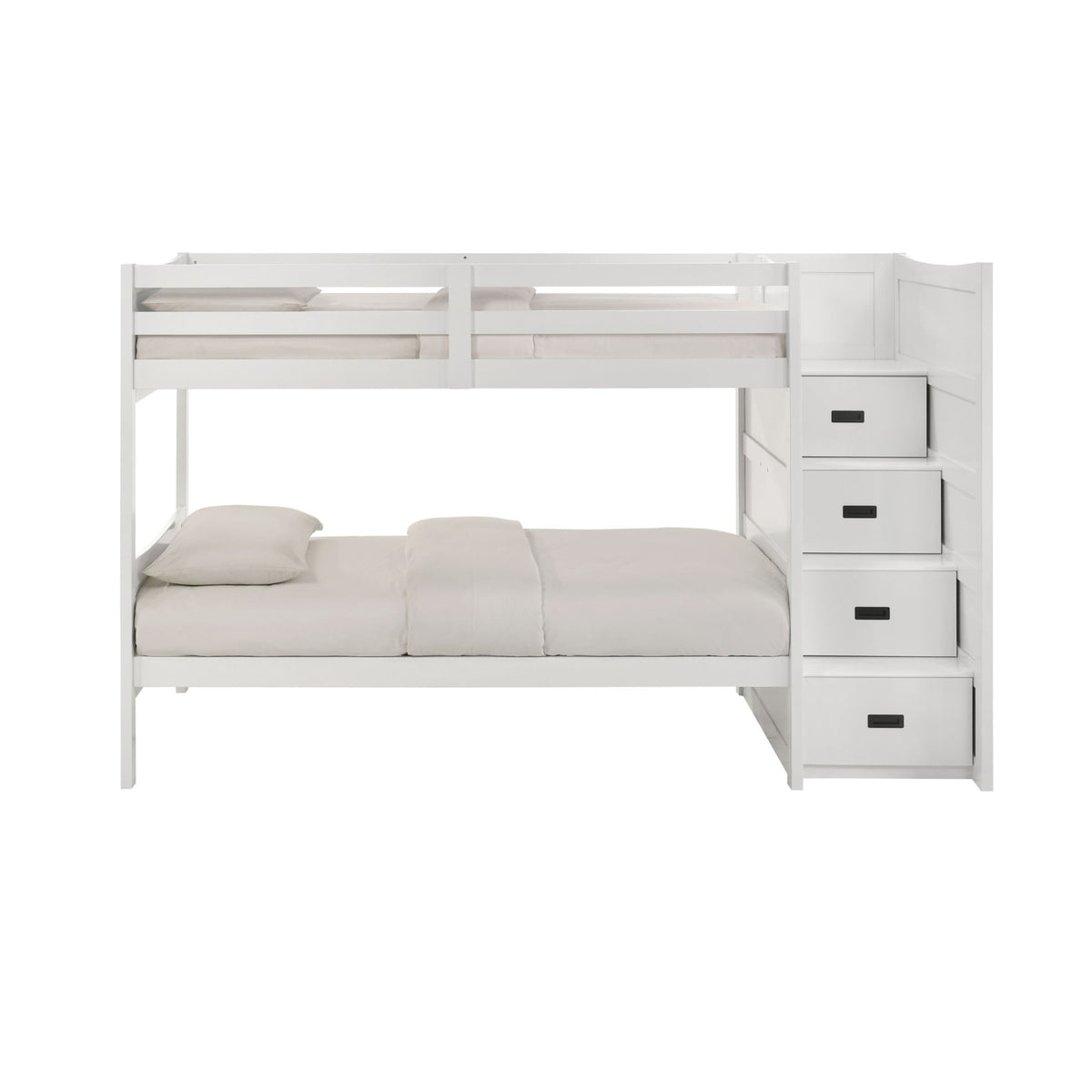 Sami Twin Over Twin Step Bunk with Right HB in White