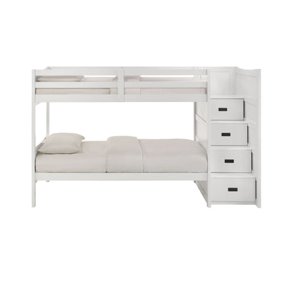 Sami Twin Over Twin Step Bunk with Right HB in White