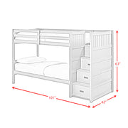 Sami Twin Over Twin Step Bunk with Right HB in Grey