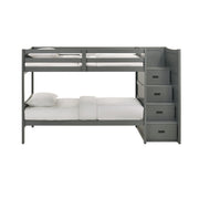 Sami Twin Over Twin Step Bunk with Right HB in Grey