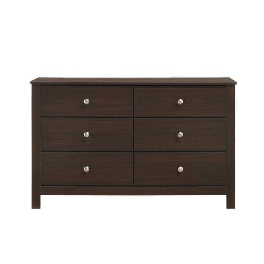 Sami Youth 6-Drawer Dresser in Espresso