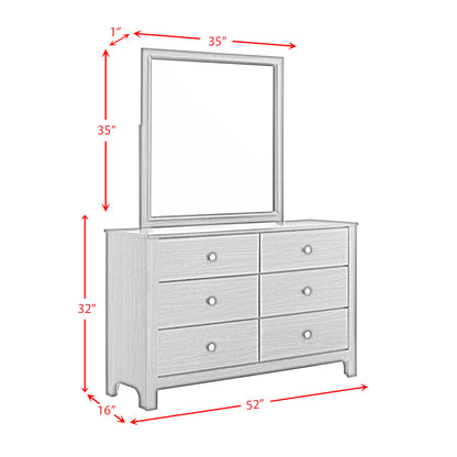 Sami Youth Dresser and Mirror Set in Grey