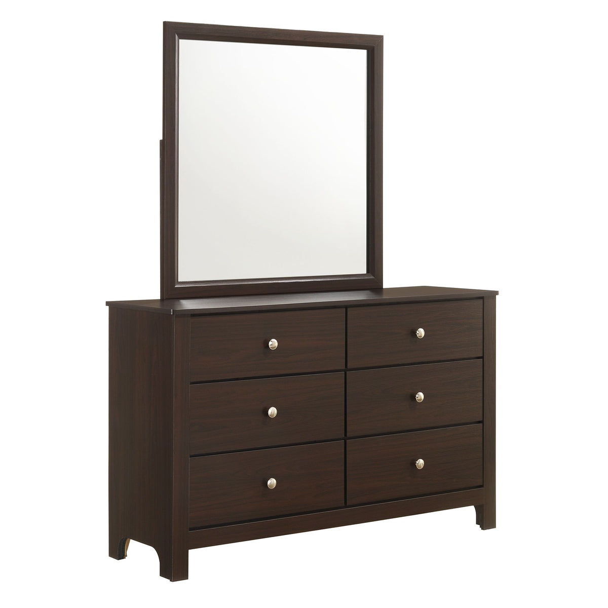 Sami Youth Dresser And Mirror Set In Espresso