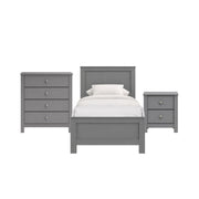 Sami Youth Twin Panel 3PC Bedroom Set in Grey