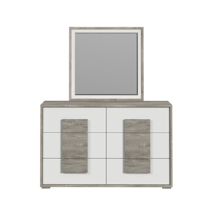 San Matteo Dresser and Mirror Set in Dual Tone