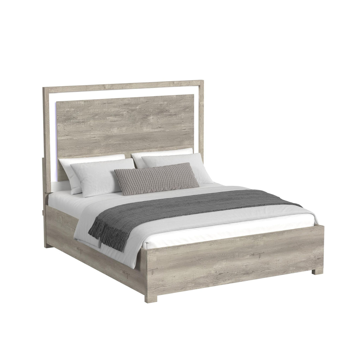 San Matteo King Bed With Led In Dual Tone