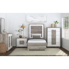 San Matteo Twin 3PC Bedroom Set with LED in Dual Tone