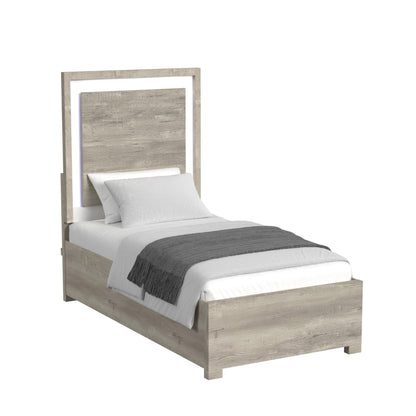 San Matteo Twin 3PC Bedroom Set with LED in Dual Tone