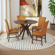 Santa Barbara Dining Side Chair with Orange Fabric in Walnut (2 Per Carton)
