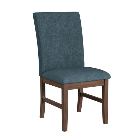 Santa Barbara Dining Side Chair with Denim Blue Fabric in Walnut (2 Per Carton)