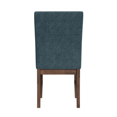 Santa Barbara Dining Side Chair with Denim Blue Fabric in Walnut (2 Per Carton)