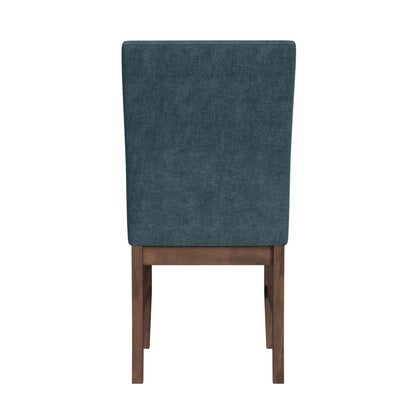 Santa Barbara Dining Side Chair with Denim Blue Fabric in Walnut (2 Per Carton)