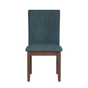 Santa Barbara Dining Side Chair with Denim Blue Fabric in Walnut (2 Per Carton)