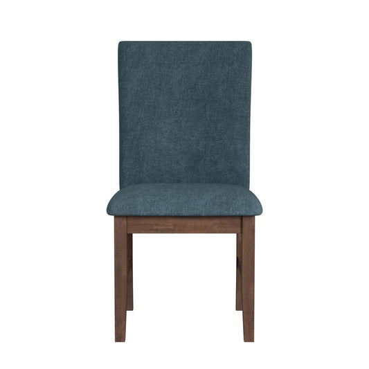 Santa Barbara Dining Side Chair with Denim Blue Fabric in Walnut (2 Per Carton)