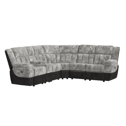 Santorini 6PC Motion Sectional Set in Dillon/Shire Grey