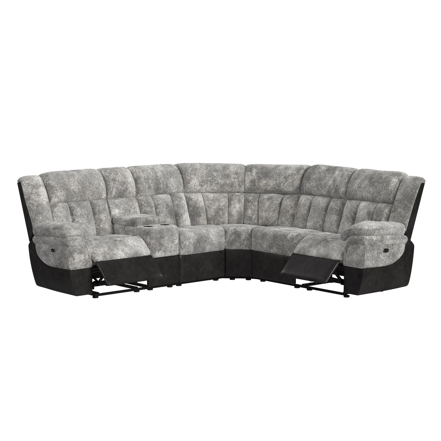 Santorini 6PC Motion Sectional Set in Dillon/Shire Grey