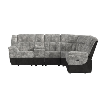 Santorini 6PC Motion Sectional Set in Dillon/Shire Grey