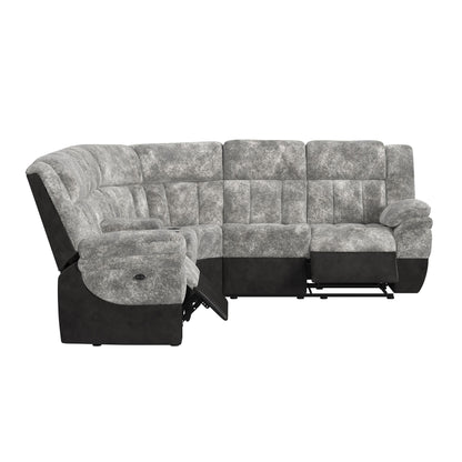Santorini 6PC Motion Sectional Set in Dillon/Shire Grey