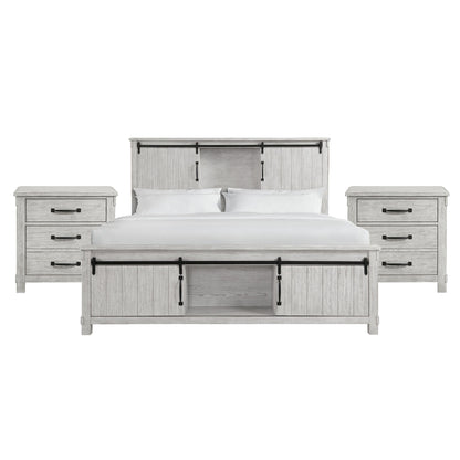 Scott King Platform Storage 3PC Bedroom Set with 2 Nightstands