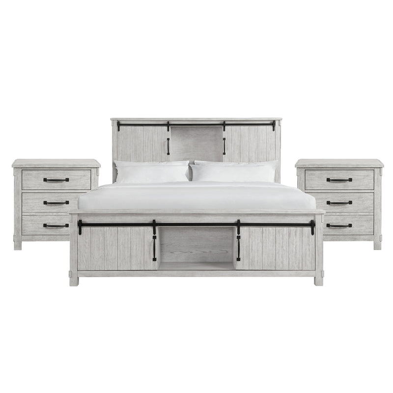Scott King Platform Storage 3PC Bedroom Set with 2 Nightstands