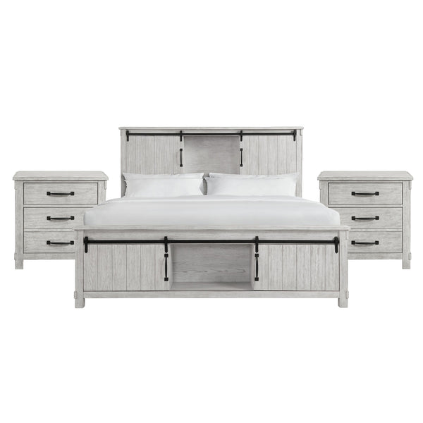 Scott King Platform Storage 3PC Bedroom Set with 2 Nightstands