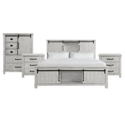 Scott King Platform Storage 4PC Bedroom Set with 2 Nightstands & Chest