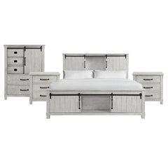 Scott King Platform Storage 4PC Bedroom Set with 2 Nightstands & Chest