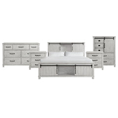 Scott King Platform Storage 5PC Bedroom Set with 2 Nightstands, Dresser & Chest