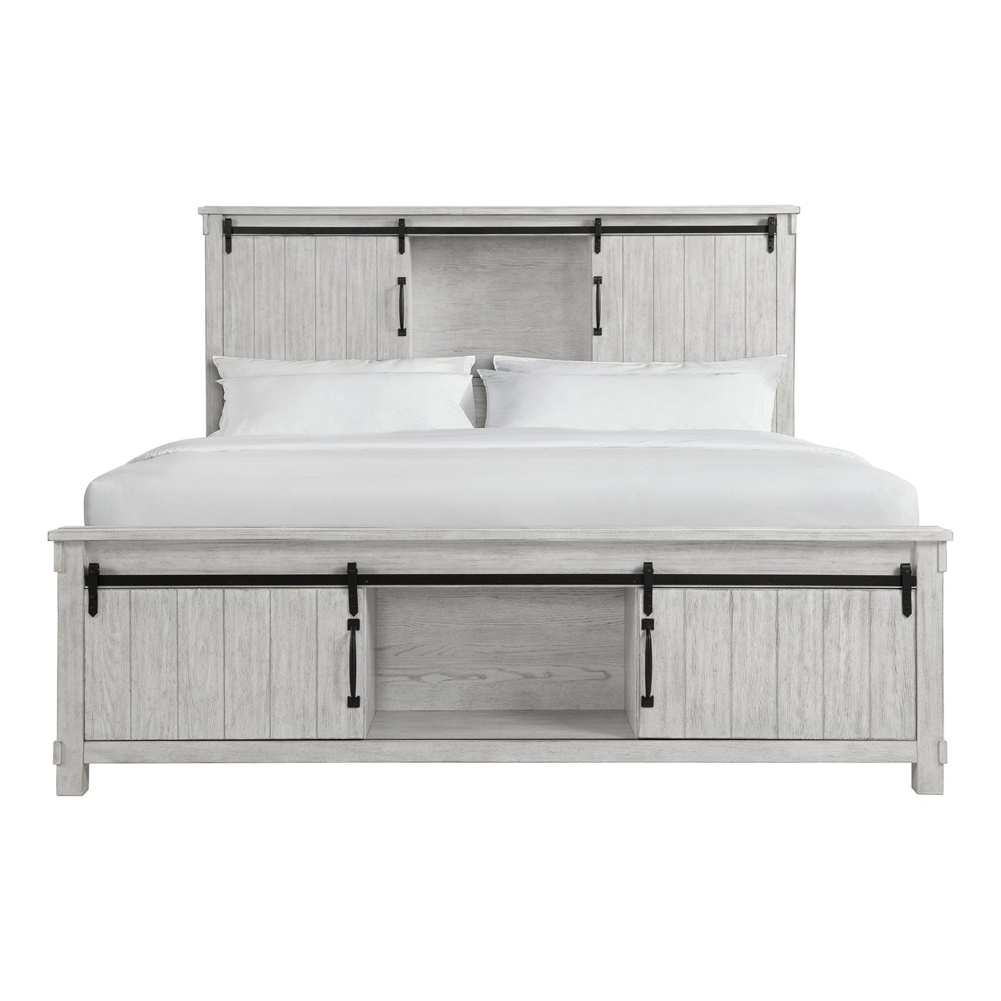 Scott King Storage Bed White Finish