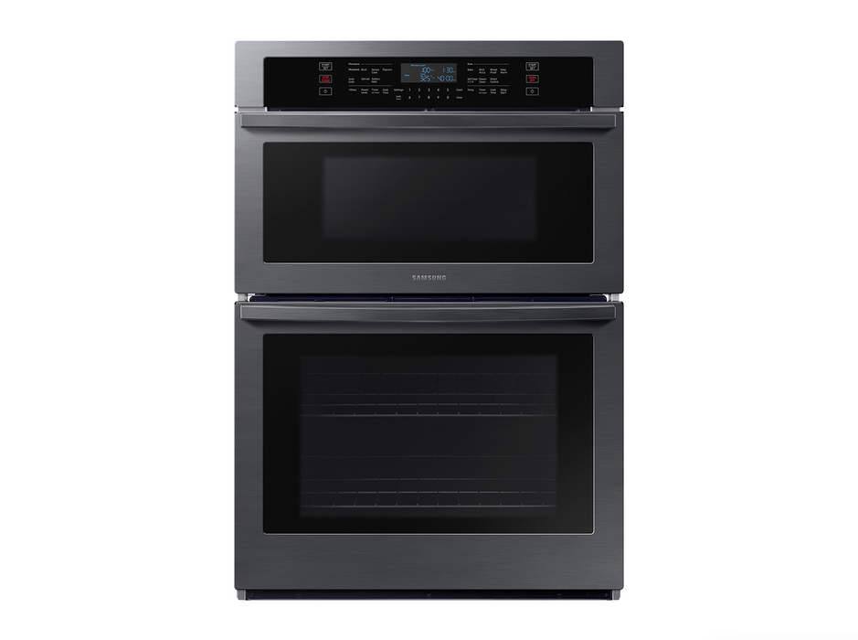 30" Smart Electric Wall Oven with Microwave Combination in Black Stainless Steel