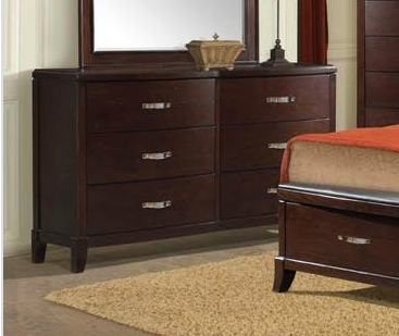 Delaney 6 Drawers Dresser in Espresso Lacquer - Canales Furniture
