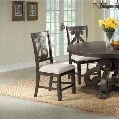 Silla lateral con respaldo de remolino de piedra