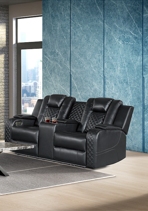 Loveseat Carlo Power Motion con reposacabezas eléctrico