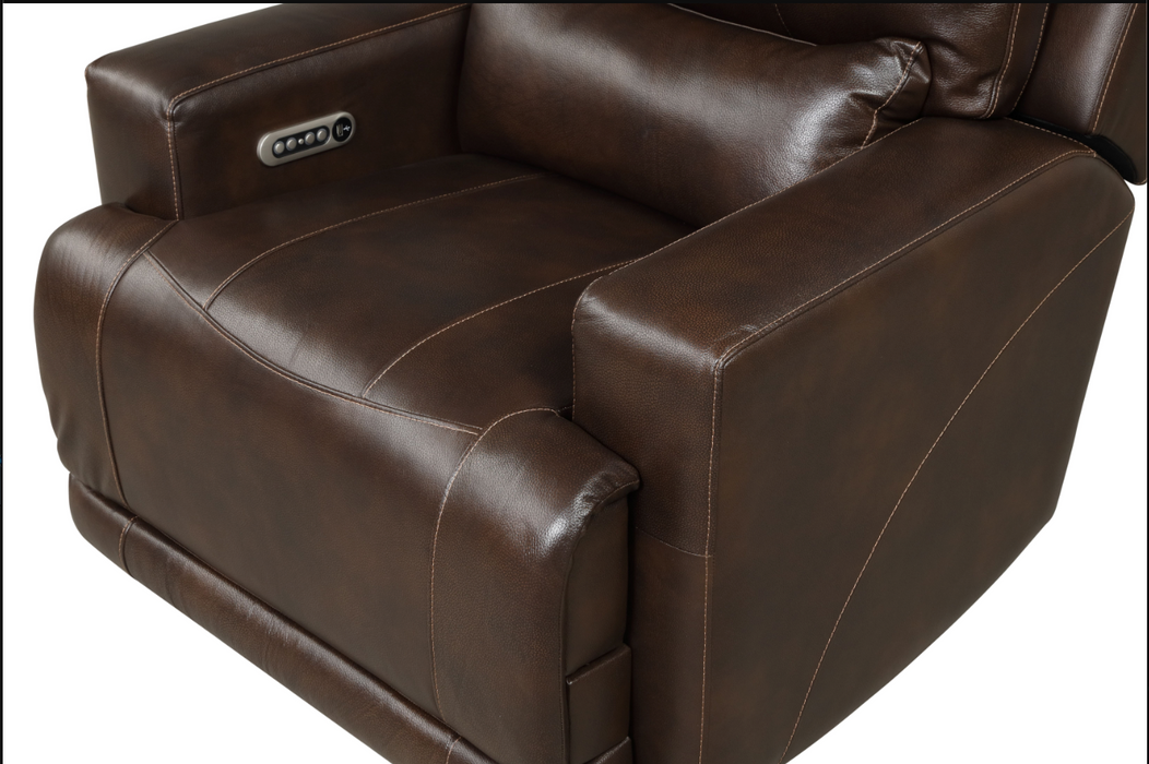 Silla eléctrica doble Comal Brown Leather Touch