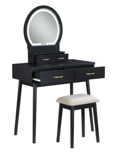 Tocador Camila con espejo y taburete