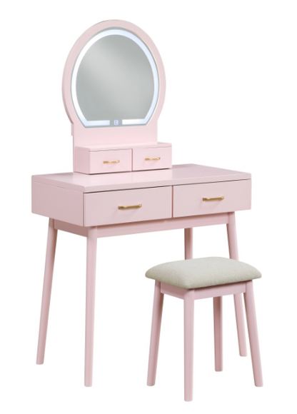 Tocador Camila con espejo y taburete