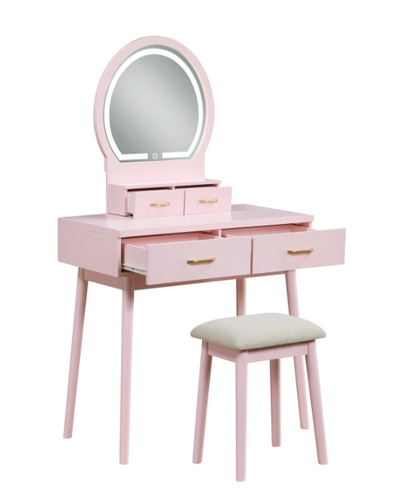 Tocador Camila con espejo y taburete