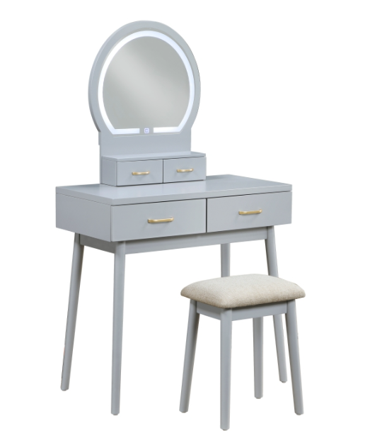 Tocador Camila con espejo y taburete