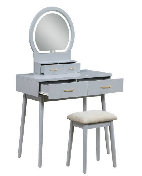 Tocador Camila con espejo y taburete