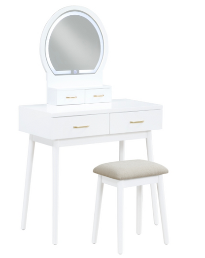 Tocador Camila con espejo y taburete