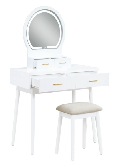 Tocador Camila con espejo y taburete