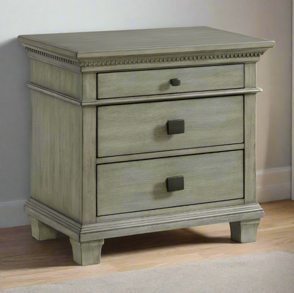 Crawford Nightstand with USB – Grey