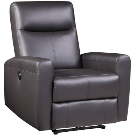 Ephron Leather Air Upholstered Power Motion Recliner with Storage Armrests, Cup Holder, Power Headrest and LED Lighting