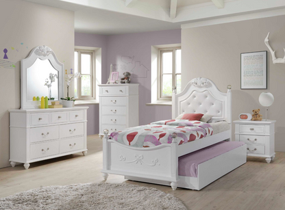 Alana Twin Plataform Bed with Storage Trundle 5PC Set