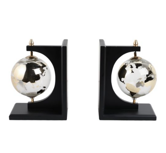 9" Bardot Glass Globe Bookends