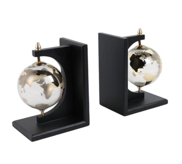 9" Bardot Glass Globe Bookends
