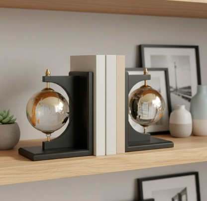 9" Bardot Glass Globe Bookends