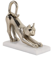 7" Ruza Gold Cat Statue