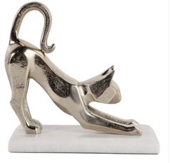 7" Ruza Gold Cat Statue